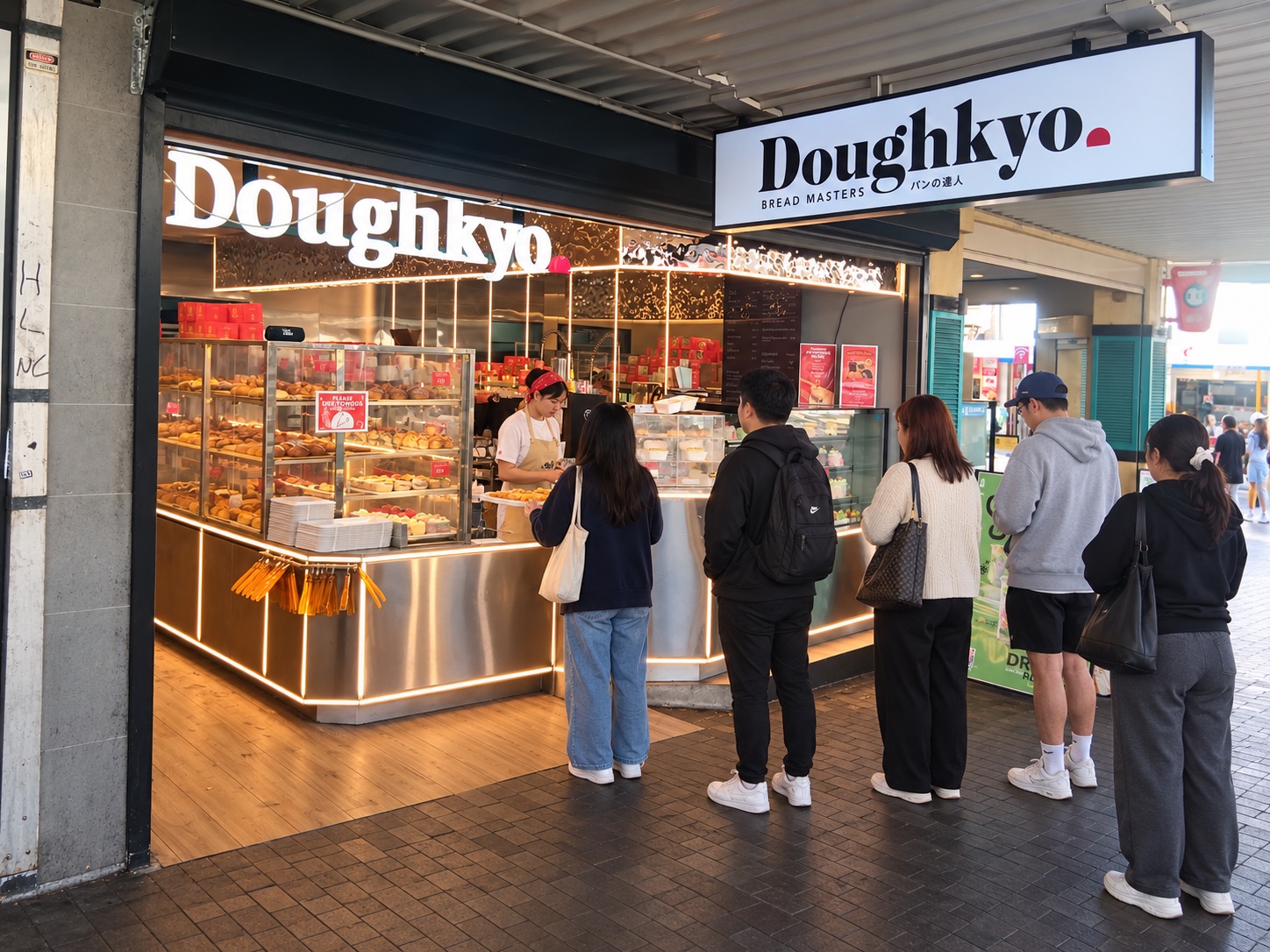 View of Doughkyo Cabramatta bakery with customers